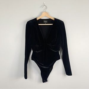 Bardot Black Velvet Bodysuit